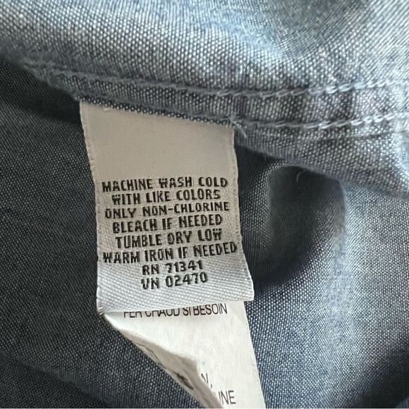 L.L. Bean Blue Button Down Short Sleeve Shirt Size XL - Picture 5 of 7